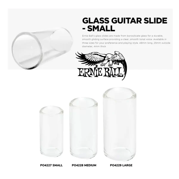 4227 Ernie Ball Borosilicate Glass Electric Guitar Slide – Small 48mm Long 25mm Diameter - Image 3