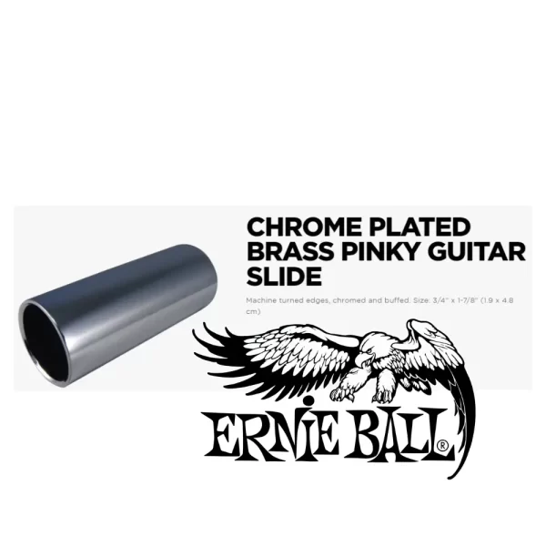 Ernie Ball Electric Guitar Slide pinky Chrome Plated Brass 4234 Rock Blues - Image 3