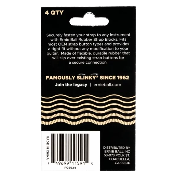 5624 Ernie Ball Guitar Strap Blocks Locks 4 Electric-Bass-Acoustic CREAM - Image 4