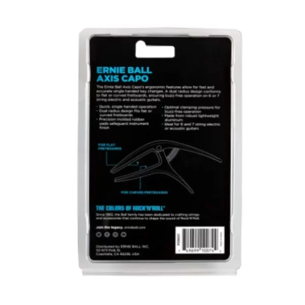 Ernie Ball AXIS CAPO Universal Acoustic & Electric Guitars 9601 SILVER - Image 4