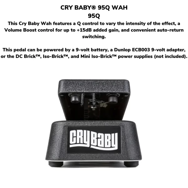 Cry Baby 95Q Wah Pedal with Q Control & Volume Boost W/CABLES - Image 3