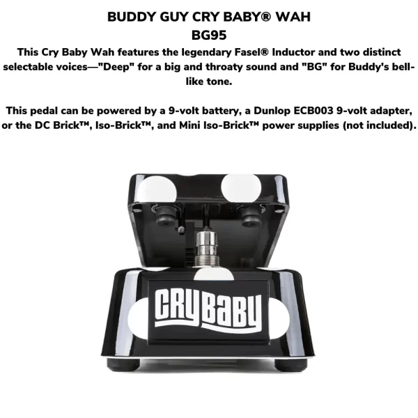 Cry Baby Buddy Guy Signature Wah Pedal W-Cables Dunlop BG95 - Image 3