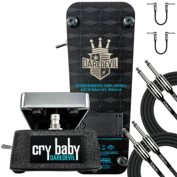 CRY BABY DAREDEVIL Fuzz Wah Effects Pedal DD95FW W-Cables