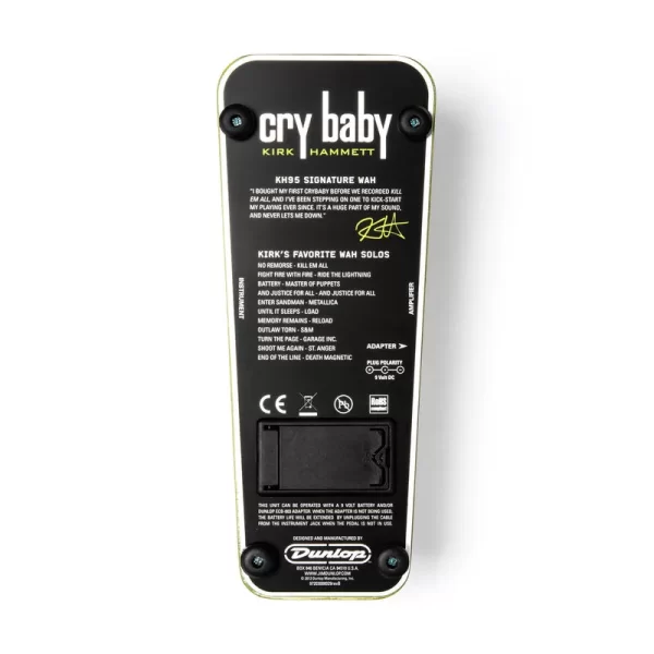 DUNLOP KH95 KIRK HAMMETT SIGNATURE CRY BABY WAH EFFECTS PEDAL W/CABLES - Image 9