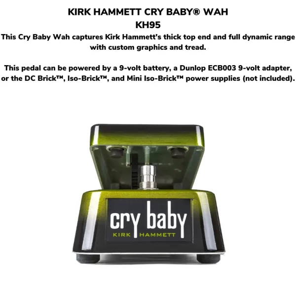 DUNLOP KH95 KIRK HAMMETT SIGNATURE CRY BABY WAH EFFECTS PEDAL W/CABLES - Image 4