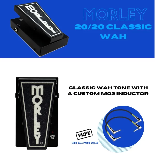 Morley Classic Switchless WAH Guitar Effect Pedal MTCSW W/Cables