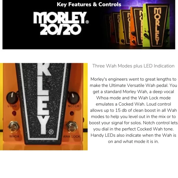 Morley 20/20 “WAH LOCK” Wah Wah Pedal MTG3 - Image 12