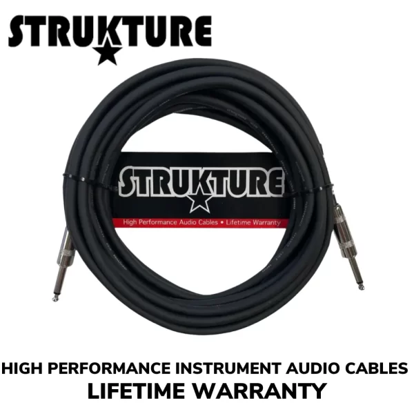 10’ Cable Guitar Bass Acoustic Instrument ¼” STRAIGHT TO SAME With Lifetime Warranty By Strukture