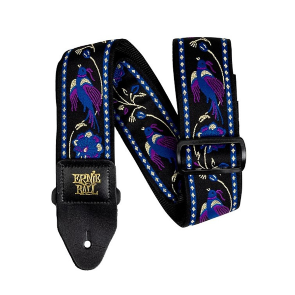 Purple Pleasant Pheasant Ernie Ball Guitar Strap / Bass Strap Jacquard W-Leather Ends 5371 - Image 2