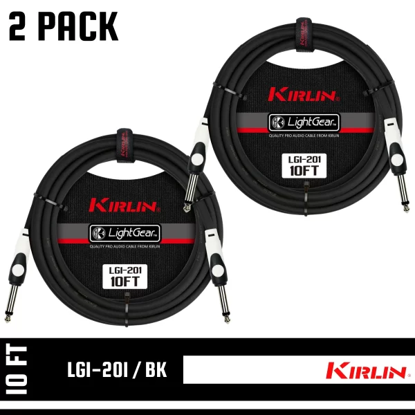 Kirlin 10 FT Guitar LightGear Instrument Cable Black Straight/Same LGI-201/BK - Image 12