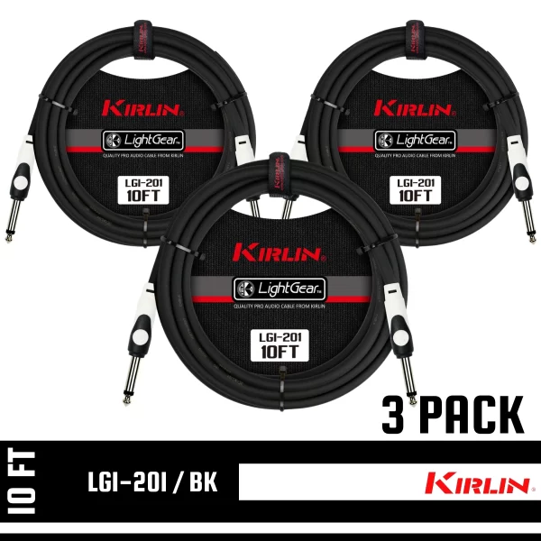 Kirlin 10 FT Guitar LightGear Instrument Cable Black Straight/Same LGI-201/BK - Image 10