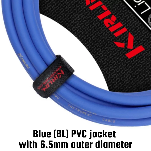 Kirlin 10FT 1/4" STRAIGHT /RT Angle BLUE Guitar Instrument Cable LGI-202/BL 3 PACK - Image 4