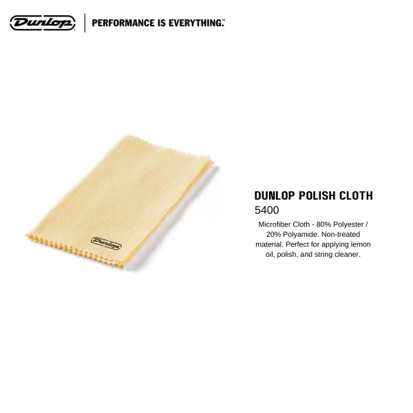 2 Pack Dunlop 5400 Polish Cloth 12 x 12 Guitar Cleaning & Maintenance Care - Image 5