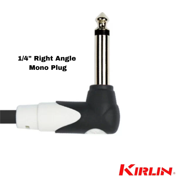 KIRLIN 2PCS/PK Pedal/Patch Cable 1/4" Right Angle Ends LG2-203-6''/BK - Image 5