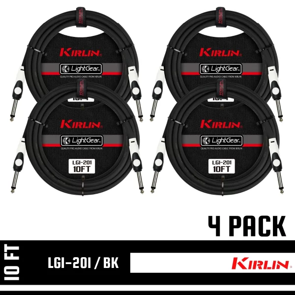 Kirlin 10 FT Guitar LightGear Instrument Cable Black Straight/Same LGI-201/BK - Image 8
