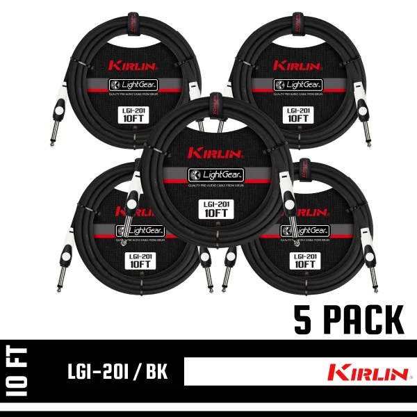 Kirlin 10 FT Guitar LightGear Instrument Cable Black Straight/Same LGI-201/BK - Image 6