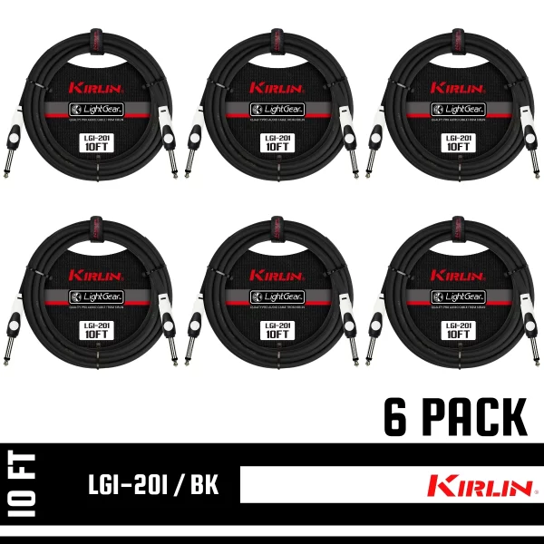 Kirlin 10 FT Guitar LightGear Instrument Cable Black Straight/Same LGI-201/BK - Image 4